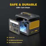 VTOMAN 600W Portable Power Station, LFP Battery Powered Generator with 2x 600W AC Outlets (Surge 1200W), 4x USB ports, 3x DC Output for Outdoor Camping, Vehicle Emergency, Electric Backup VTOMAN