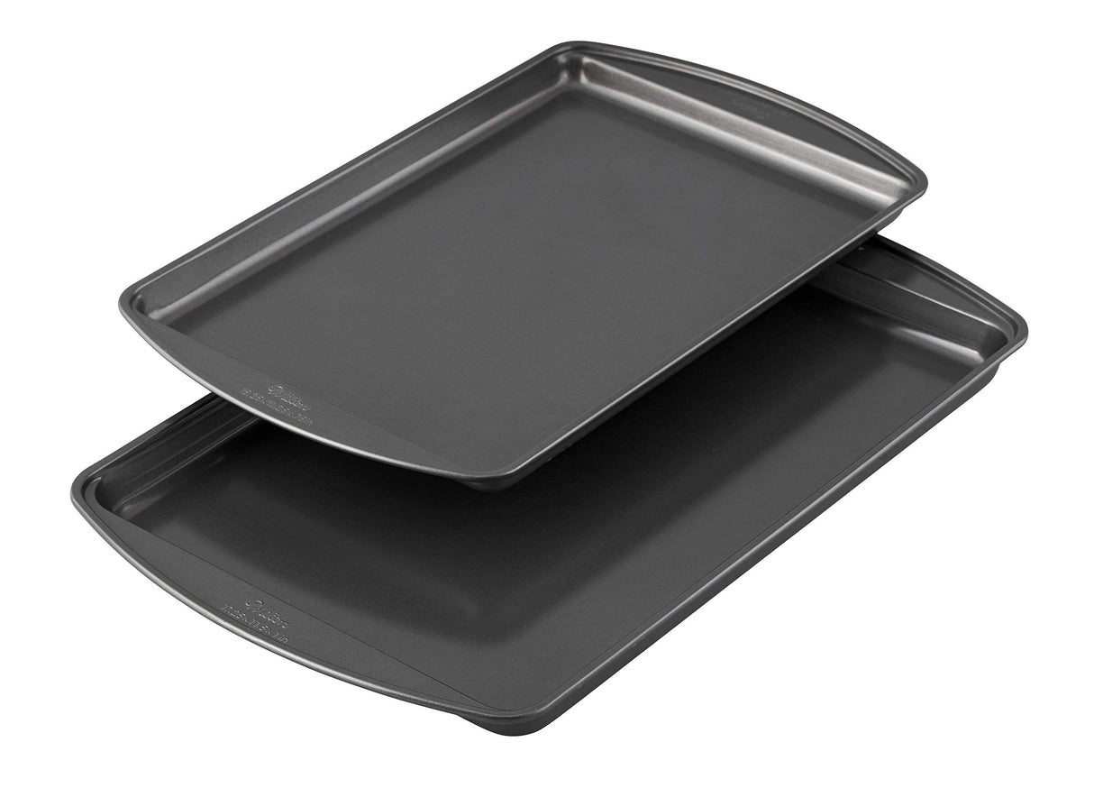 Wilton Perfect Results Premium Non-Stick Bakeware Cookie Baking Sheets Set, 2-Piece, Steel Wilton