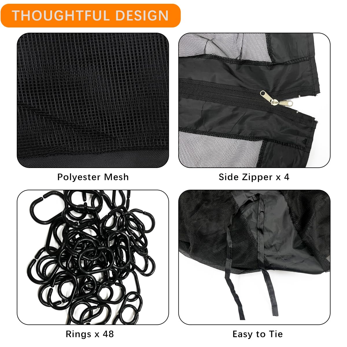 Gazebo Universal Replacement Mosquito Netting,Outdoor Canopy Net Screen 4-Panel Sidewall Gazebo Curtains, with Zippers, Easy to Install, Fit for Most Gazebo 10x12 Canopy, Patio (Black - 10 x 12 FT) maebeacae