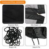 Gazebo Universal Replacement Mosquito Netting,Outdoor Canopy Net Screen 4-Panel Sidewall Gazebo Curtains, with Zippers, Easy to Install, Fit for Most Gazebo 10x12 Canopy, Patio (Black - 10 x 12 FT) maebeacae