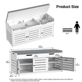 Anmire Storage Bench Entryway Bench Entryway Shoe Storage Bench with Padded Seat Cushion, 15" D x 41.3" W x 18.1" H, for Entryway, Living Room, Bedroom Anmire