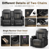 YONISEE Living Room Furniture Set, Loveseat Recliner 2 Seater and 360° Swivel Recliner Chair with Massage, Luxury Reclining Sofa 2PC Set for Living Room (2+1) YONISEE