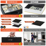 KYODOLED Fireproof Lock Box for Documents, Dual Combination and Key Lock Security with Carrying Handle, Metal Strong Safe Box to Keep Personal Items,Documents, Exterior 12.8" x 8.4" x 4.5", Black KYODOLED