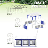 MFSTUDIO 16'x20' Party Tent, Outdoor Heavy Duty Party Tents with Removable Sidewalls, Large Canopy Tent Shelter for Outdoor Events Wedding Birthday, Blue MFSTUDIO