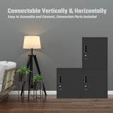 JINGUR Metal Storage Locker Cabinet with Locking Door and Adjustable Shelf for Home Office Classroom Workshop Organization (Black) JINGUR