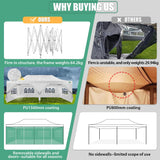COBIZI 13x26 Pop Up Tent 13x26 Canopy with Sidewalls Heavy Duty Canopy Party Tent for Parties, Outdoor Wedding Large Event Tent Wind Waterproof UPF 50+ Ez Up in Garden Lawn with Roller Bag, White COBIZI