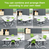 Foldable Conference Room Tables,Flip Top Mobile Training Table,Modern Meeting Table with Silent Wheels,Mobile Conference Tables,47.2 "x23.6 x 29.5 Meeting Room Table for Office Training (6pack) LKATOR