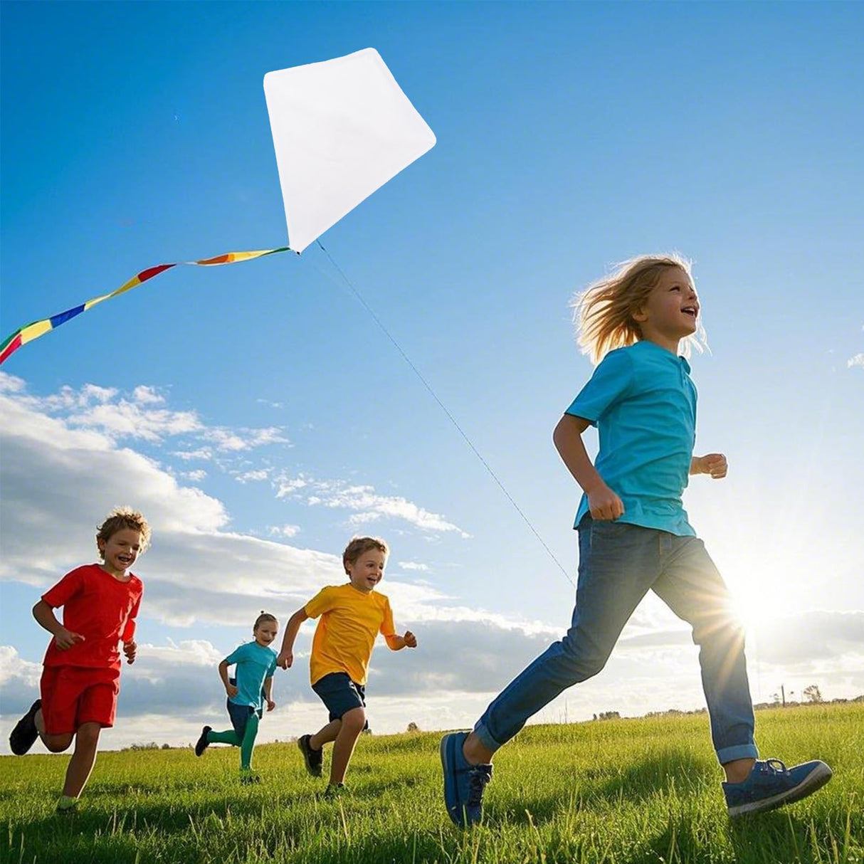 Bcxfbxd 6 Packs DIY Blank Kites Decorating Kite Party Pack Kite Making Craft Kits Bulk Blank Diamond Kite Set for Boys Girls Bcxfbxd