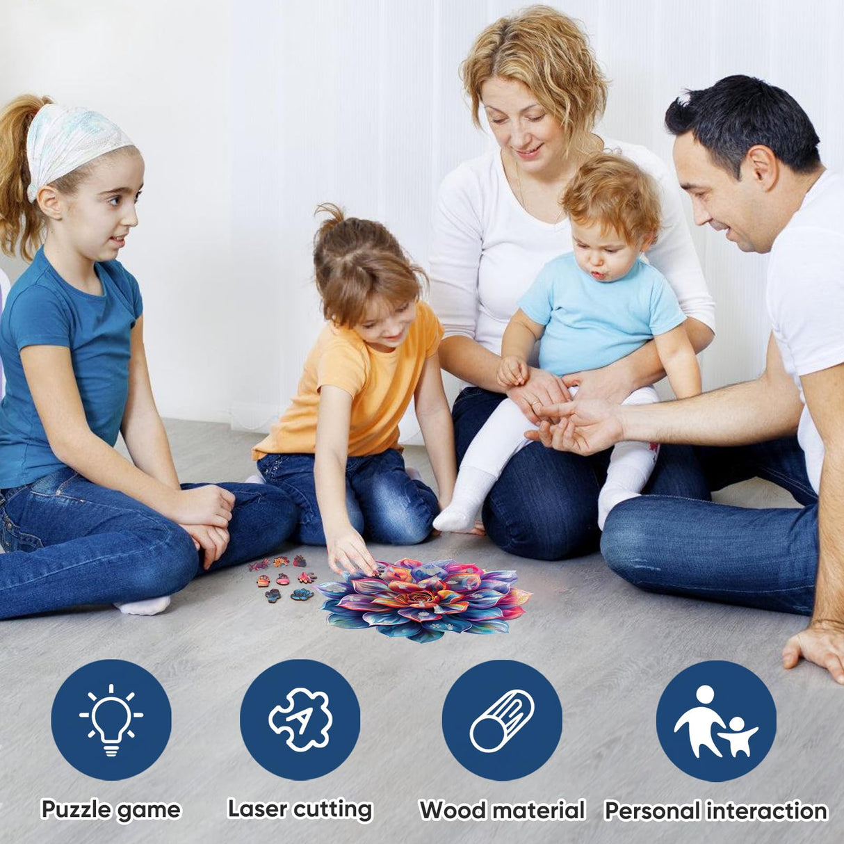 Wooden Puzzles for Adult 500 Piece, Flower Succulent Puzzle for Girls and Women, Challenging Puzzle, Luxurious Shaped Wooden Puzzles for Adults, Family Game Medium 16.9 x 16.3in Reouinty