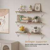 Austin yan Floating Bookshelf ，33inch, Wall Mounted Shelves for Living Room, Kitchen Organization,Bathroom, Bedroom Décor,Hanging Decorative Wall Shelves,Set of 3 White Austin yan