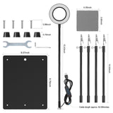 Helping Hands Soldering, PCB Holder Soldering Station Third Hand Tool with 5X Magnifying Glass with Light, 4 Arms Helping Hands Non-Slip Steel Weighted Base for Welding OBDMONSTER