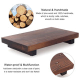 Farmhouse Wooden Bathroom Tray Small Kitchen Countertop Trays Decorative Wood Riser Pedestal Stand Dish Soap Dispenser Holder for Kitchen Counter Bathroom Sink Organizer Accessories Decor Vanity Tray Ayiaren