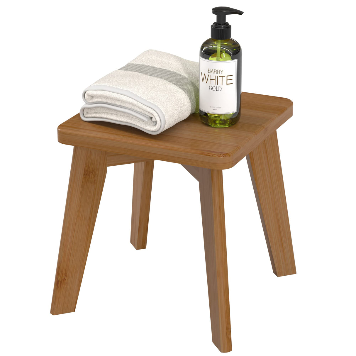 Step Stool Kitchen Bathroom Bedroom for Kids and Adults Wooden Foot Rest Stools Sturdy Bamboo Wood One Small Stool 10 inch Bamsanritz