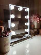 NUSVAN Vanity Mirror with Lights, Makeup Mirror with Lights,3 Color Lighting Modes Detachable 10X Magnification Mirror Touch Control,360°Rotation, White. NUSVAN