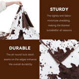Cow Print Blanket Brown & White - Gifts for Cow Lovers Adults Girls Boys - Soft Plush Lightweight Warm Fleece Throw Blanket for All Seasons Cozy Farmhouse Decor for Bed, Couch, Travel(50"x60") GEULAY