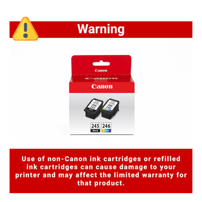 Canon PG-245 / CL-246 Genuine Ink Value Pack (2 Cartridges), Compatible with iP2820, MG2420/2924/2920/3020/2522/2525, MX492, TS3120/302/302a/202/202a/4520/3320