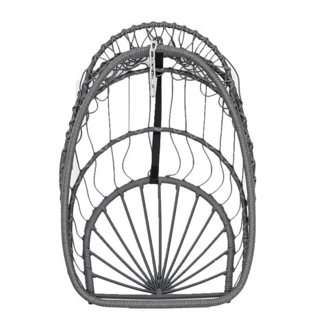 Yechen Wicker Egg Chair Outdoor Indoor for Patio Balcony, Foldable Rattan Egg Swinging Chair Hammock Egg Chairs Hanging Egg Chair for Bedroom, Handmade Chair 350 Lbs Capacity Yechen
