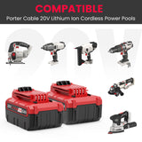 LabTEC 2-Pack 6.0Ah 20V Lithium Battery PCC685L and Battery Charger Kit Compatible with Porter-Cable Labtec