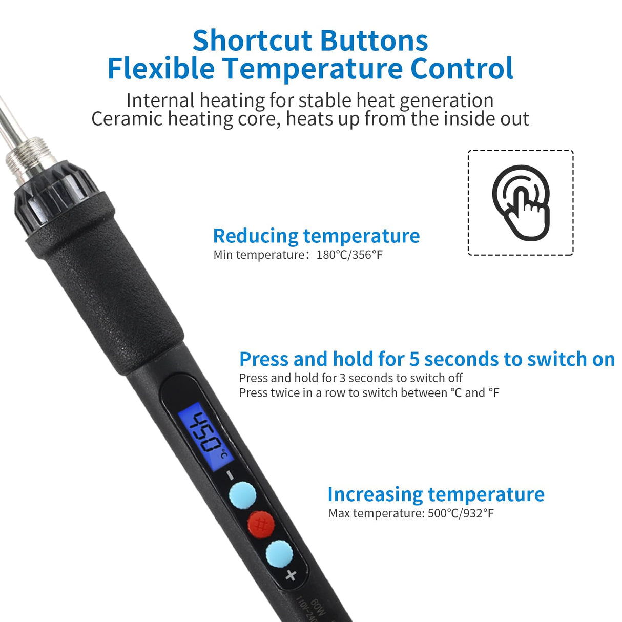 Imdinnogo 3D Printer Accessories Tool Kit Modify Finishing Smoothing Tool Cleaning Needle Scarper: 1Pcs Soldering Iron with 8Pcs Brass Trimming Head 1Pcs Connector Bczamd Imdinnogo