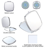 Jetec 6 Pcs Sublimation Blanks Compact Mirror Bulk Christmas Small Gifts for Women Transfer Folding Pocket Makeup Mirror Double Sided Handheld Mirror Round Square Sublimation Mirror for Purse Travel Jetec