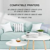 Printers Jack Compatible 502 T502 Refill Ink Bottles Replacement for EcoTank ET-2750 ET-3750 ET-4750 ET-2760 ET-3760 ET-4760 ET-2700 ET-3700 ET-3710 ET-15000 ST-2000 ST-3000 ST-4000 Printer Printers Jack