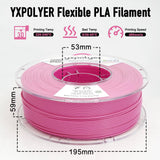 YXPOLYER Flexible PLA Food-Grade Soft PLA 3D Printer Filament 1.75mm 1KG for Printing Dog Chew Toys and Highly Elastic Bouncy Airless Basketball Pet Ball, Pink yxpolyer