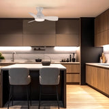 Consciot Ceiling Fan, 30 Inch Ceiling Fan With Lights Remote Control, White Low Profile Modern Ceiling Fan, Flush Mount, Reversible Quiet DC Motor, 6 Speed, Dimmable, Kitchen Bedroom Patio Damp Rated Consciot