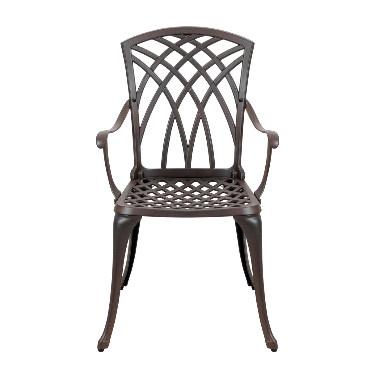 NUU GARDEN 5 Piece Patio Dining Set, 33" Round Cast Aluminum Dining Table with 1.97" Umbrella Hole and 4 Patio Dining Chairs for Backyard, Patio, Garden, Balcony, Brown with Gold Point NUU GARDEN