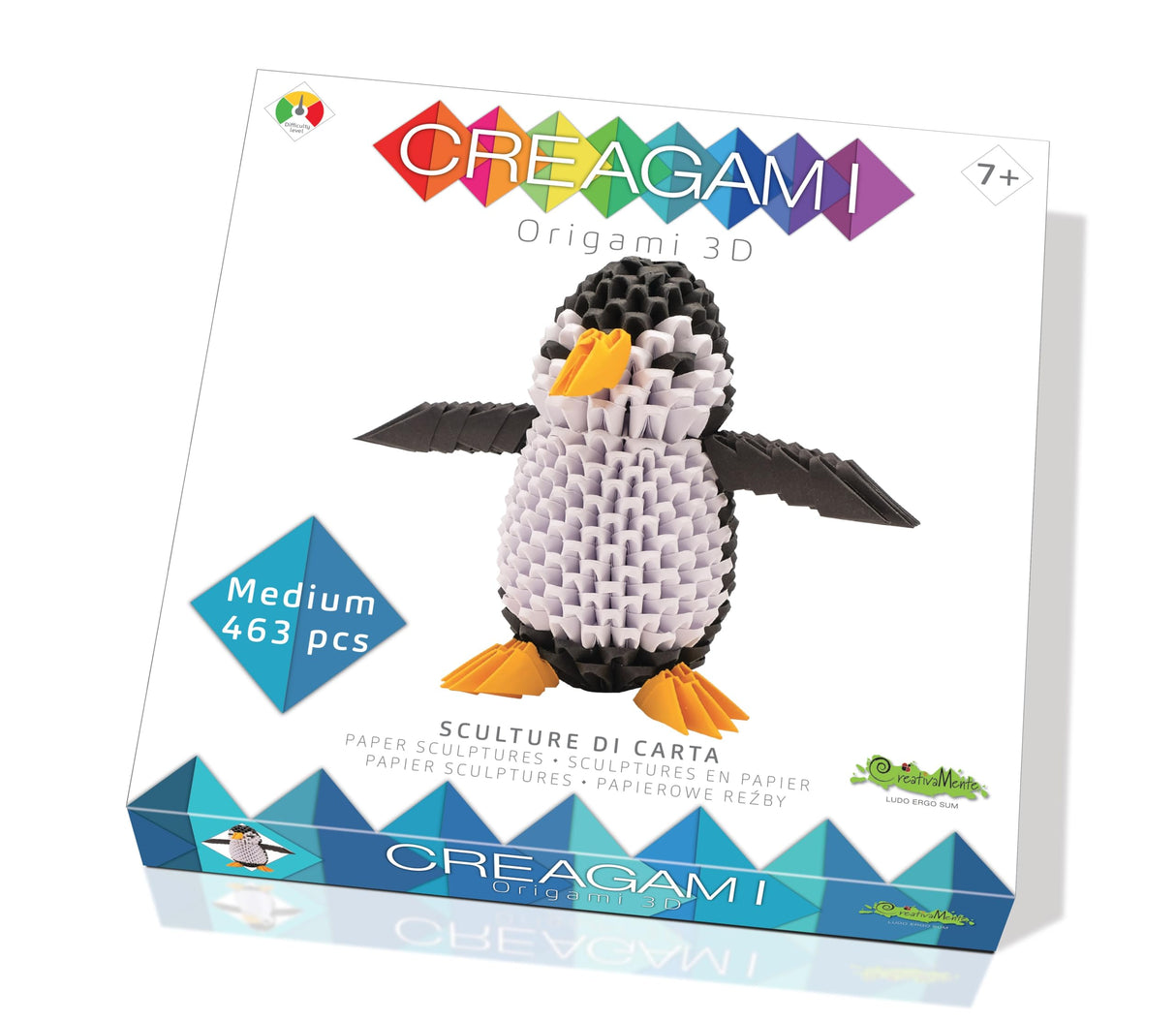 Creagami Penguin Origami Set: A 463-piece 3D Paper Crafting Kit for Ages 7 - Adult, Clear Creagami