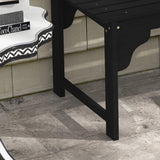 Outsunny Wooden Garden Bench, Outdoor Park Bench with Slatted Seat, Backless Front Porch Bench with Curved Seat for Conservatory, Garden, Poolside, Deck, Black Outsunny