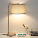 Farmhouse Table Lamp, Fully Dimmable Bedisde Lamp with Dual USB Charging Ports, Modern Nightstand Lamp, Tall Table Lamp Desk Reading Lamp for Living Room, Bedroom, Office, 9W LED Bulb Included Seaside village