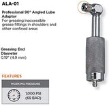 PROLUBE Quick Connect Metric Grease Fitting Adaptor, 90 Degree Angle, 4.9 mm Diameter Greasing End, Max Pressure 1,000 PSI, for Use with Hand Operated Grease Guns (44922) PROLUBE