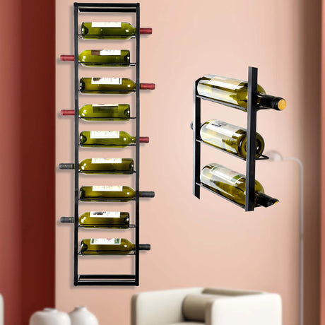 YANGSHUO Wall Mounted Wine Rack: Hanging Wine Wall Rack for 10 Wine Bottles - 4ft Vertival Wine Rack Organizer Wine Storage for Kitchen Wine Cellar Bar YANGSHUO