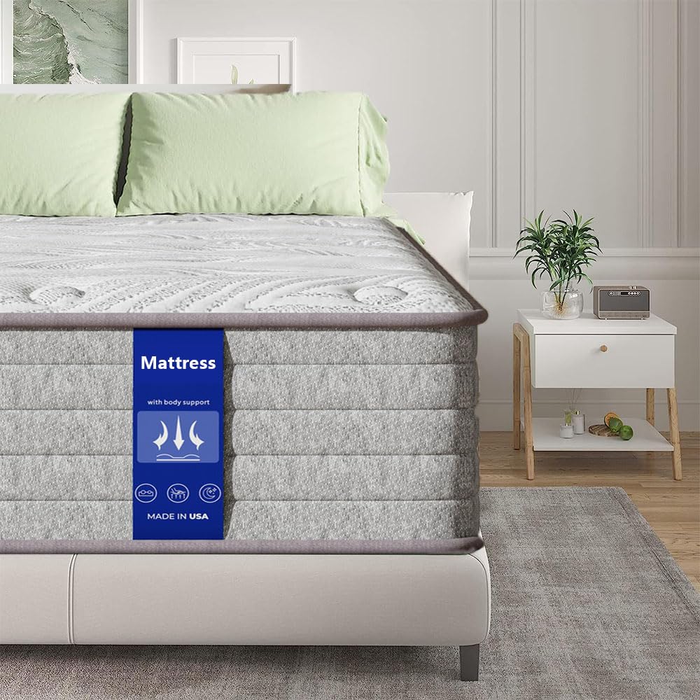 Twin Mattress, 12 Inch Memory Foam Hybrid Mattress, Twin Size Mattress in a Box with Strong Edge Support, Pressure Relief, Medium Firm, CertiPUR-US (12 INCH, Twin) MSJh