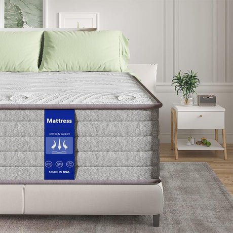 Twin Mattress, 12 Inch Memory Foam Hybrid Mattress, Twin Size Mattress in a Box with Strong Edge Support, Pressure Relief, Medium Firm, CertiPUR-US (12 INCH, Twin) MSJh