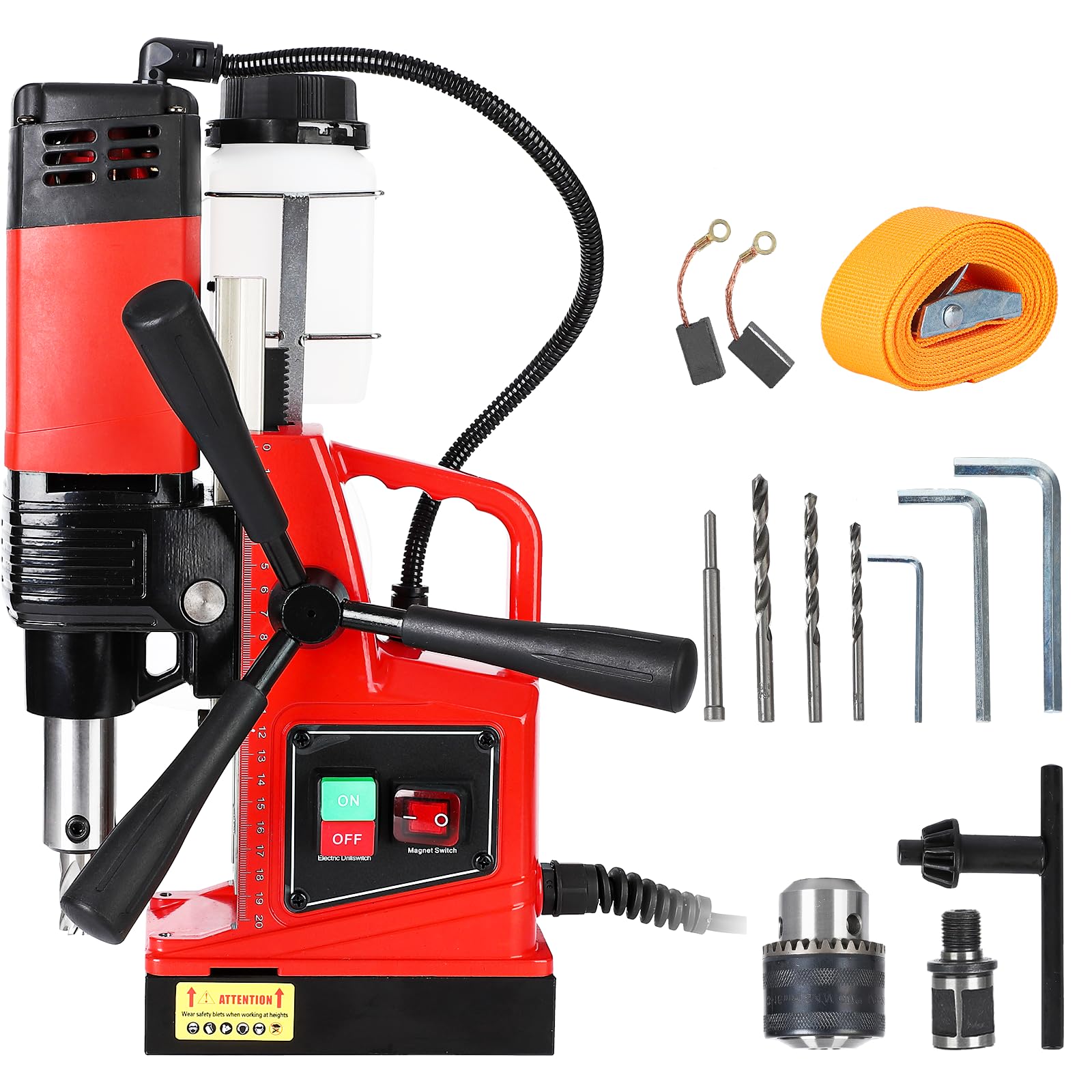 JustSmart Magnetic Drill Press, 1300W 1.57" Boring Diameter, 810 RPM Portable Mag Drill Press, 2922lbf Electric Drilling Machine for Metal Surface, Industrial, Home Improvement - WoodArtSupply