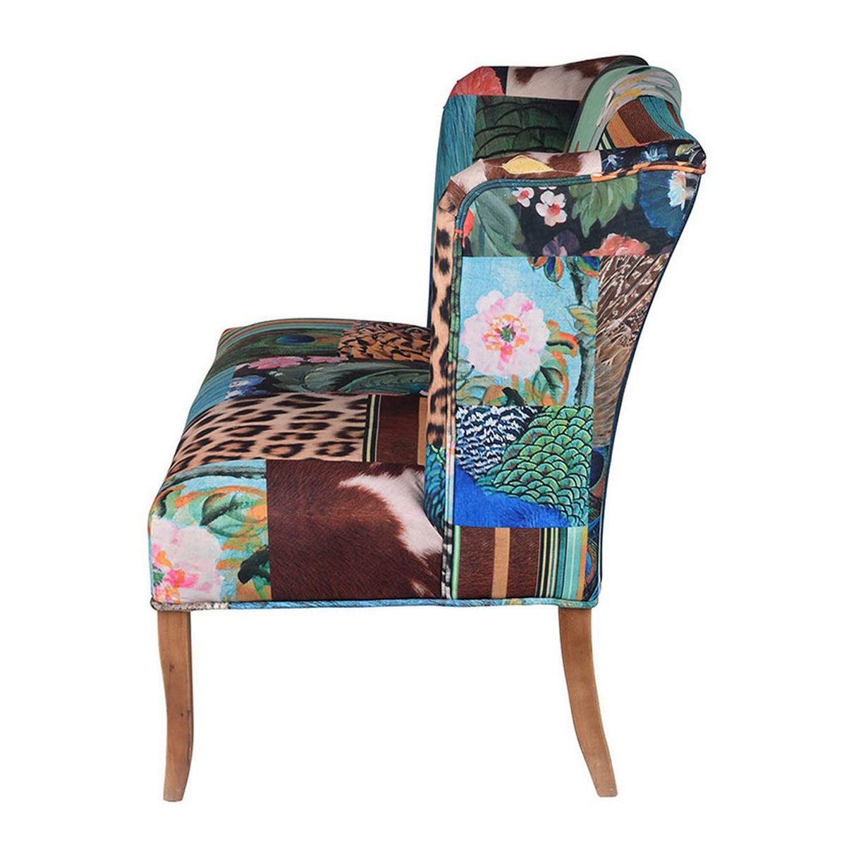 Benjara, Multicolor Benzara Vesta Bird Collage Print Settee Benzara