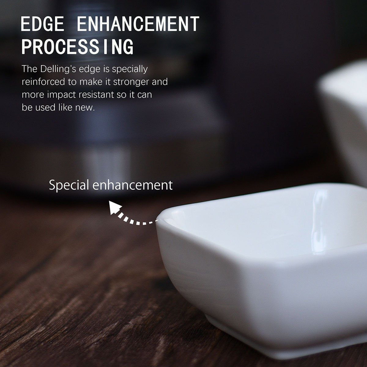 DELLING Ultra-Strong 3 Oz Ceramic Dip Bowls Set, White Dipping Sauce Bowls/Dishes for Tomato Sauce, Soy, BBQ and other Party Supplies - Set of 6 DELLING