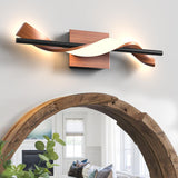 Lawyettle Farmhouse LED Wall Sconce, 3000K Dimmable LED Bathroom Light Fixture, 17.9" Vanity Light Over Mirror, Wood Indoor Wall Lamp for Bedroom, Living Room Lawyettle