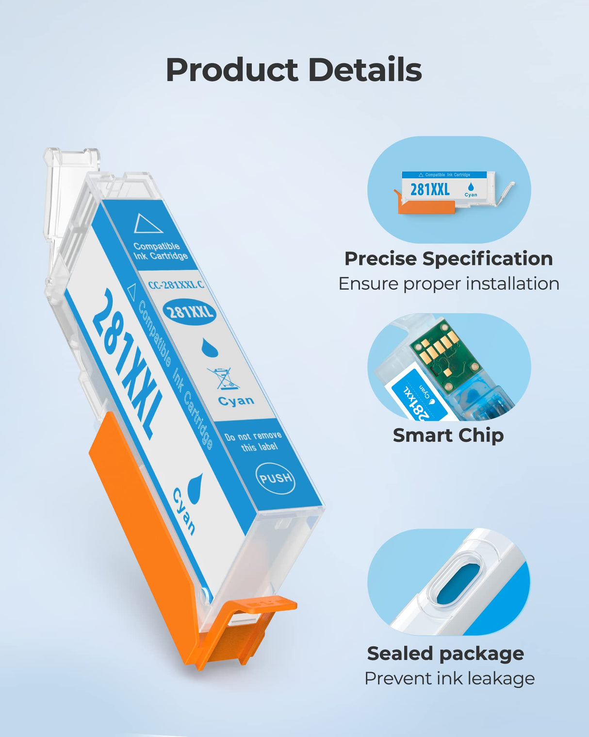 PGI-280XXL/CLI-281XXL Compatible Ink Cartridge Replacement for Canon Ink 280 and 281 Cartridge High Yield Use to PIXMA TR7520 TR8520 TR8500 TR8600 TR8620 TS6120 TS6220 TS9120 (5 Value Pack) DYEYOY