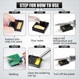 Solder Iron, 200W 110V Soldering Iron Digital Soldering Kit for Soldering, 6-in-1 Solder Iron Kit Welding Tool, Adjustable Temperature from 180 to 480℃, 3 solder tips, Solder wire, Solder Iron Stand HANDSKIT