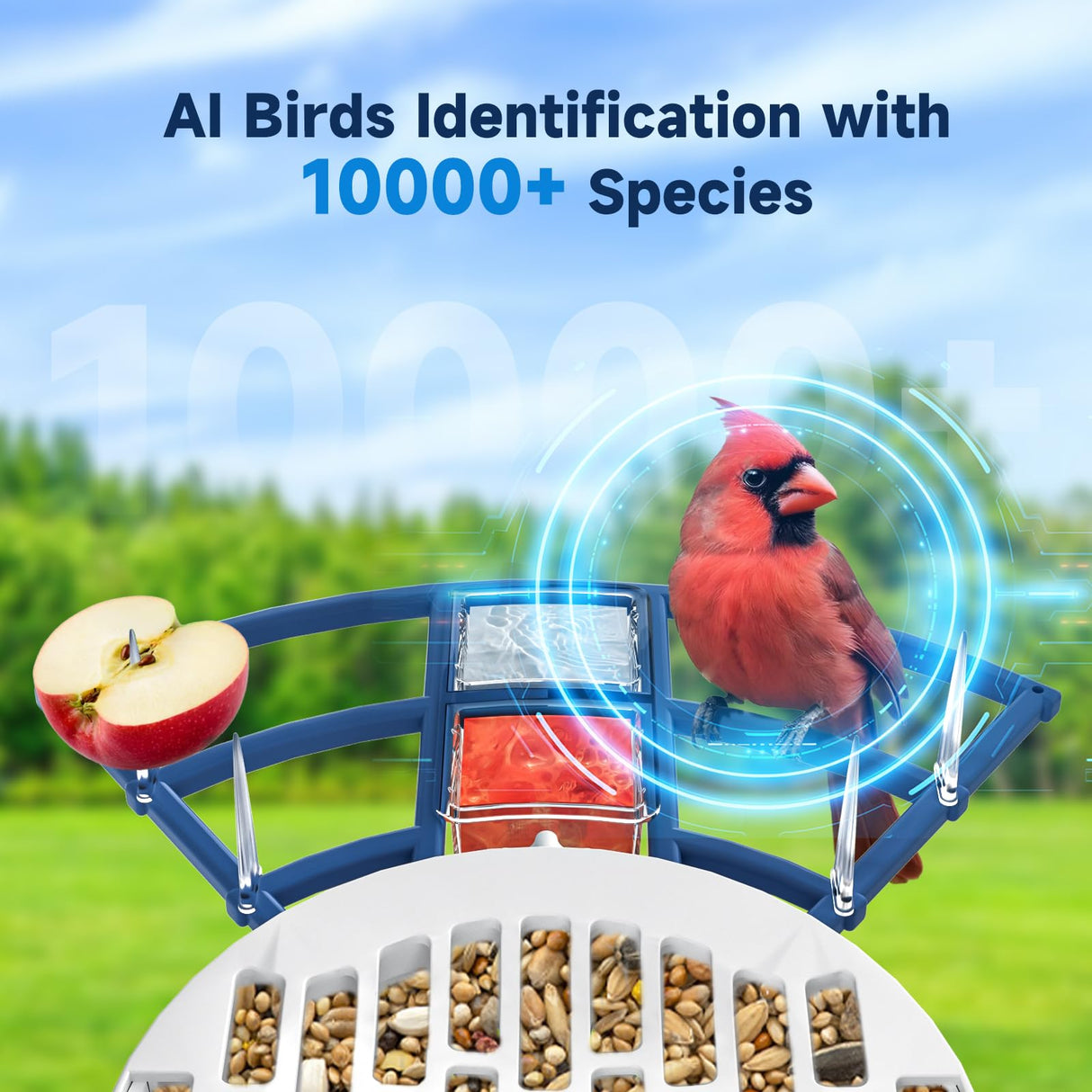 Byranke Smart Bird Feeder with Camera, Bird House with Camera Solar Panel AI Identification Bird Species, Bird Video & Motion Detection, Bird Lover Ideal Gift. BYRANKE