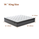King Size Mattress, 14 Inch Memory Foam Mattres in A Box for Comfort Sleep & Pain Relief, CertiPUR-US Certified King Mattresses Medium Firm Zentilla