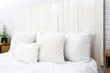 Barn Walls Whitewash Headboard, Cottage Design Distress, Solid Wood Headboard Floating Panels, Wall Mount, Adjustable Height, Easy Assembly, Full Size Barn Walls