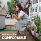 AV CONNECT Acacia Solid Garden Bench with PE Wicker Seat, Backless Patio Garden Benches, Backless Outdoor Bench, Suitable for Indoor and Outdoor Uses 13.7" x 46.5" x 19.3" (Antique Grey) AV CONNECT