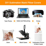 Thmyo 2 Pack 100% Cotton Solid Decorative Square Throw Pillow Covers DIY Throw Pillowcase Blank Sublimation Pillow Cases White Cushion Cover(18x18 inch, ONLY Covers,NO Pillow Inserts) Thmyo