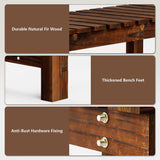 Outdoor Garden Bench, Weatherproof Patio Benches 2-Person Seat Backless Wooden Porch Bench, Multifunctional Slat All Weather Bench for Garden Lawn Porch Park Backyard (Carbonized Brown, 35.5 inch) Nidouillet