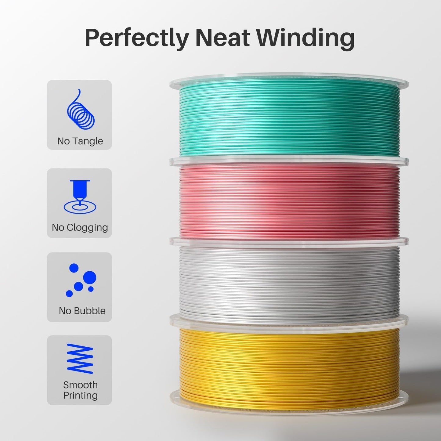 ELEGOO Silk PLA Filament 1.75mm Dual Color Black Red 1KG, Shiny 3D Printer Filament Dimensional Accuracy +/- 0.05mm, 1kg Spool(2.2lbs) Fits for Most FDM 3D Printers - WoodArtSupply