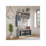 kathy ireland Home by Bush Furniture Woodland 21-Inch Shoe Storage Bench and Coat Rack, 12 Shelves, Cape Cod Gray (WDL004CG) Bush Business Furniture