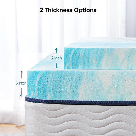 Marsail Mattress Topper Twin, 3-inch Gel Memory Foam, Bed Topper for Twin Size Bed, Soft for Sleeper Sofa, RV, Camper, CertiPUR-US Certified Marsail